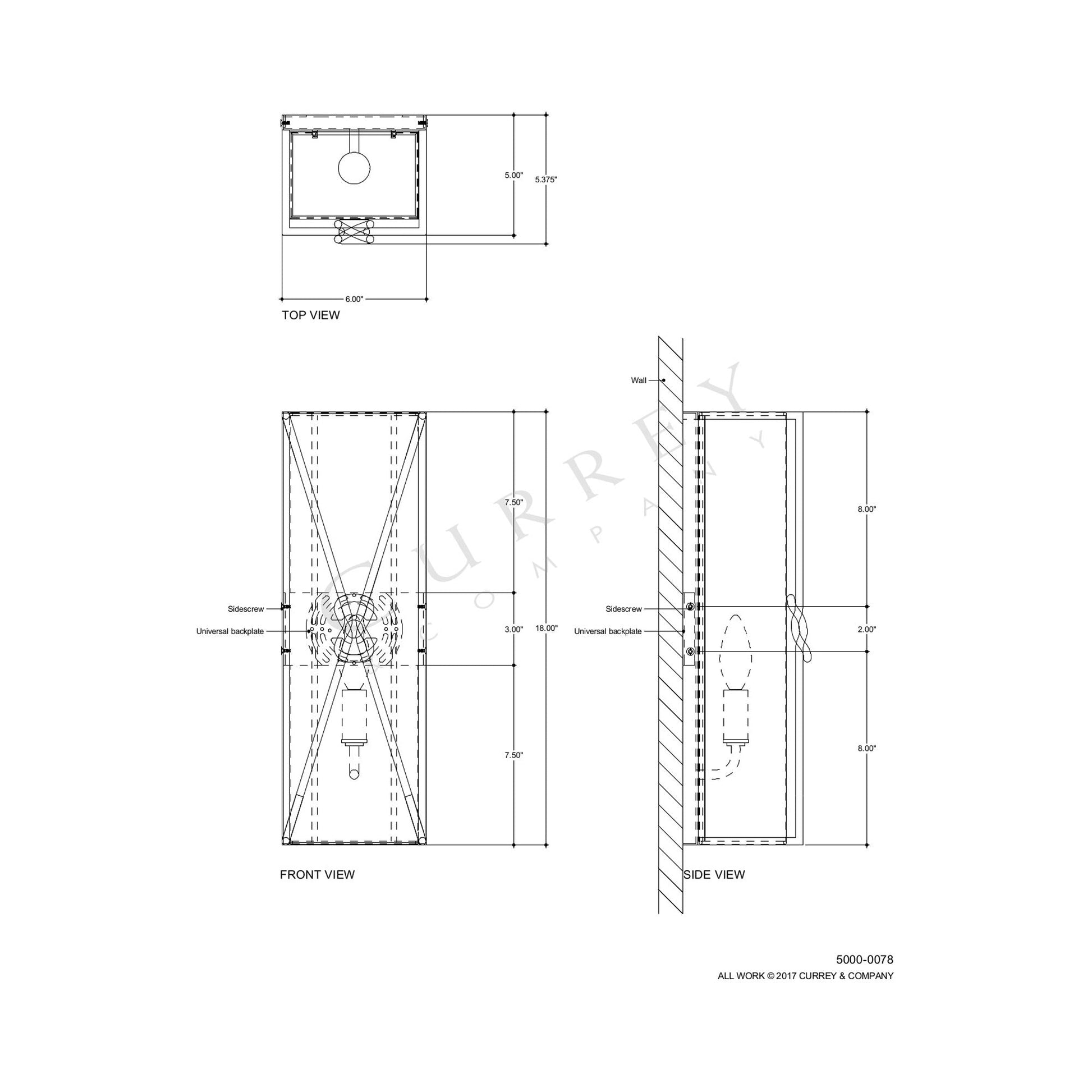 Ariadne Wall Light - line drawing.