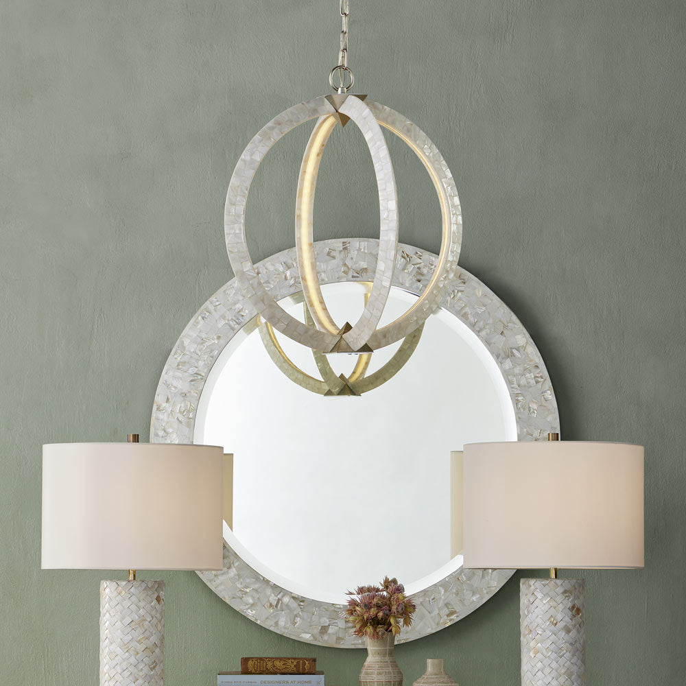 Arietta Orb LED Chandelier in exhibition.