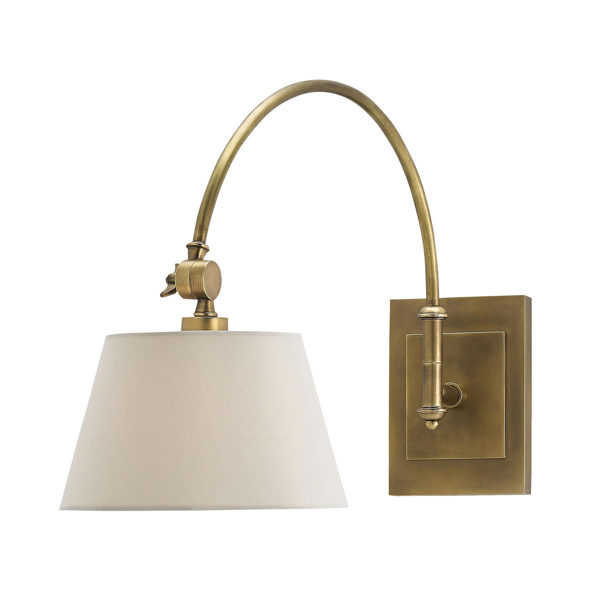Ashby Swing Arm Wall Light in Antique Brass.