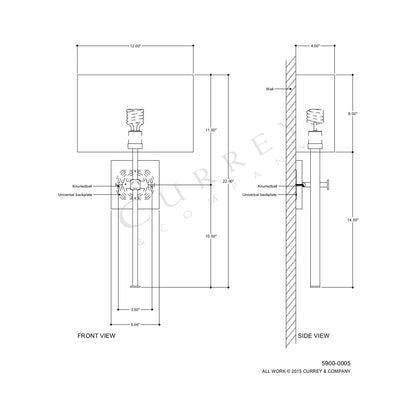 Ashdown Wall Light - line drawing.