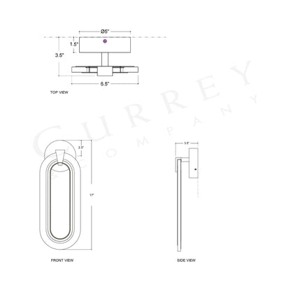Aurora LED Wall Light - line drawing.