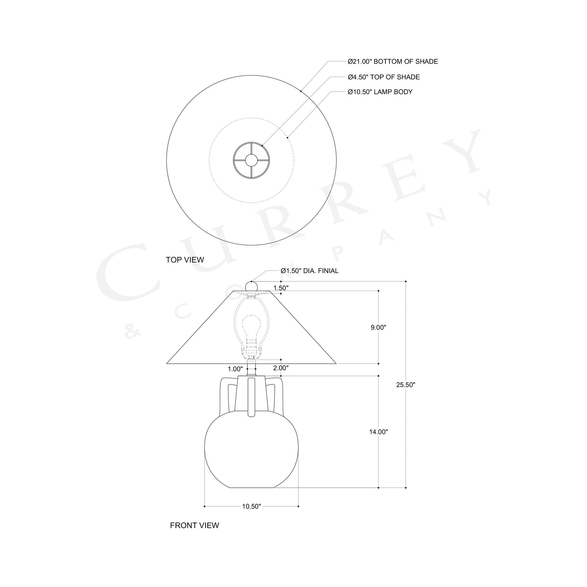 Autry Table Lamp - line drawing.