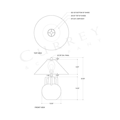 Autry Table Lamp - line drawing.