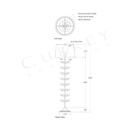 Awakening Floor Lamp - line drawing.