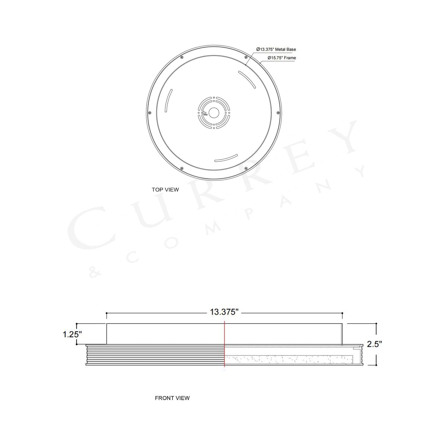 Aydan LED Flush Mount Ceiling Light - line drawing.