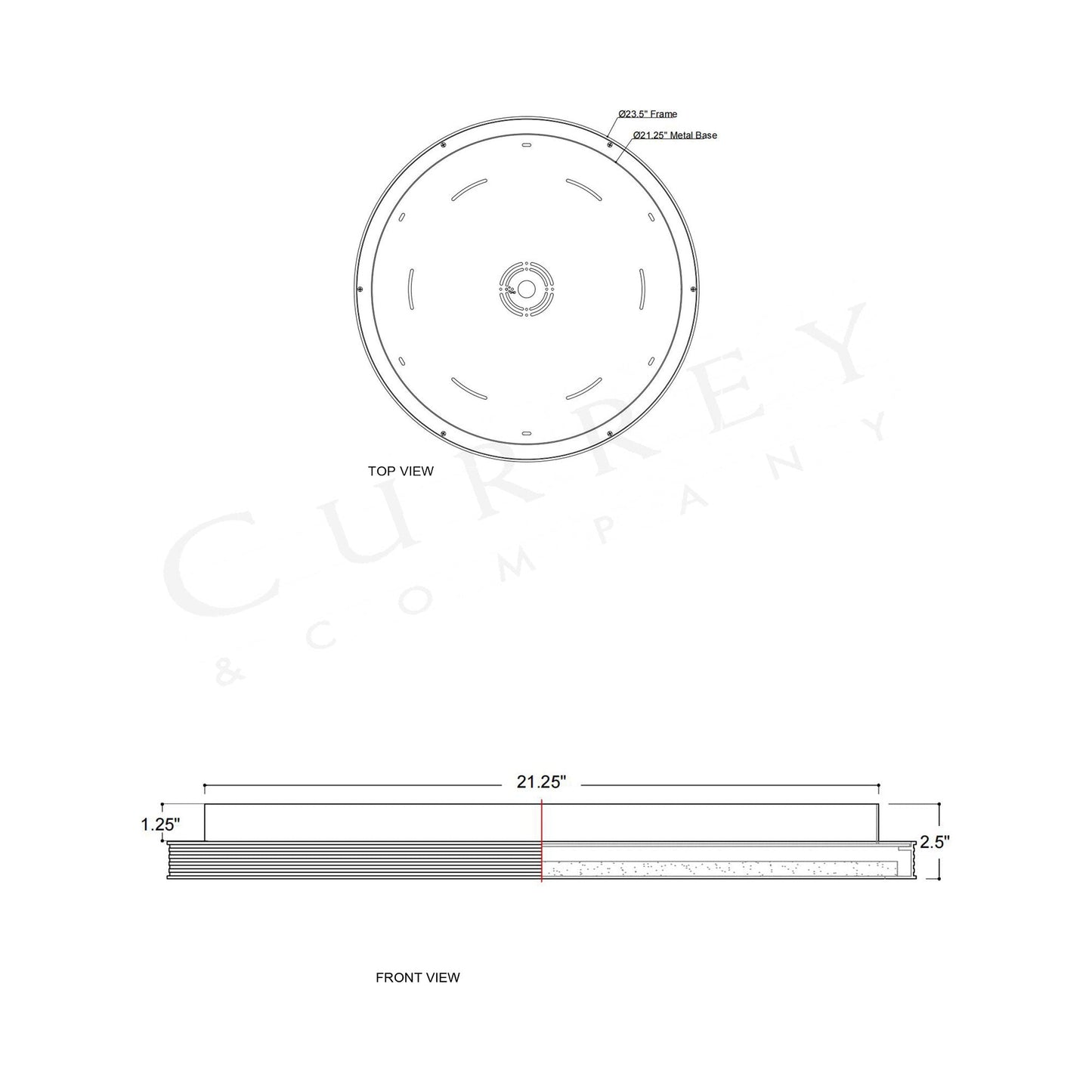 Aydan LED Flush Mount Ceiling Light - line drawing.