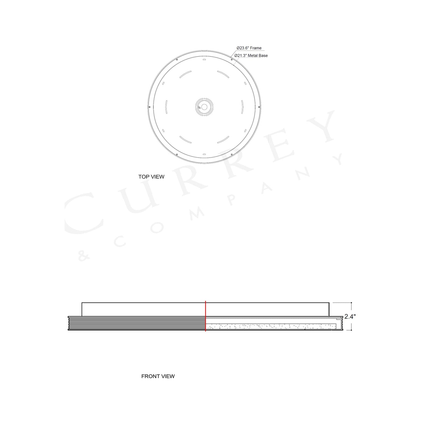 Aydan LED Flush Mount Ceiling Light - line drawing.