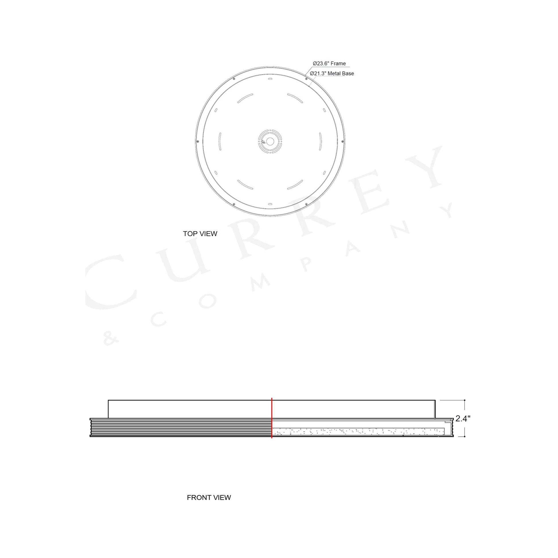 Aydan LED Flush Mount Ceiling Light - line drawing.