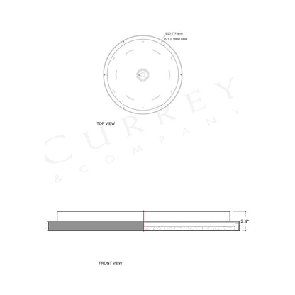 Aydan LED Flush Mount Ceiling Light - line drawing.
