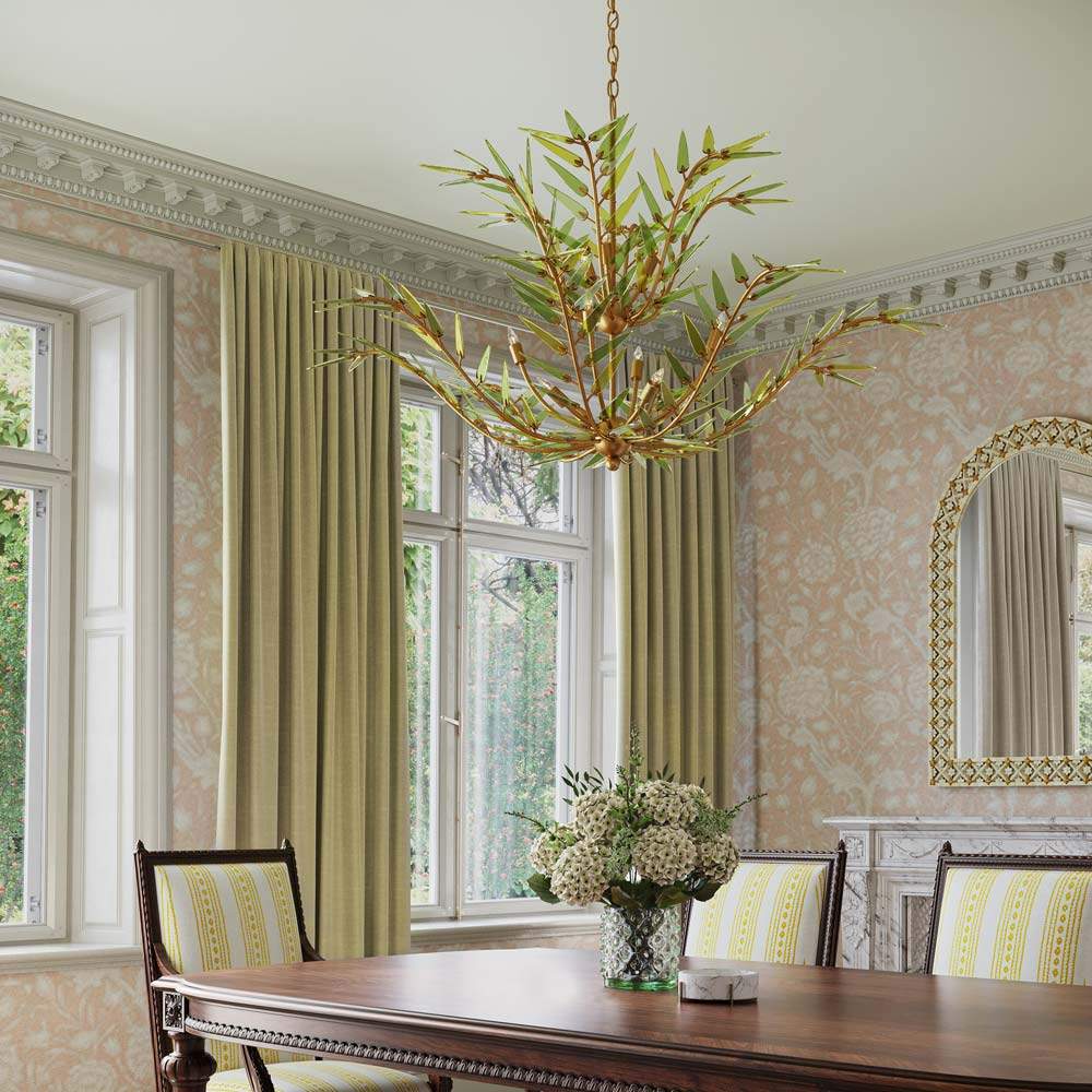Babylon Two-Tier Chandelier in dining room.