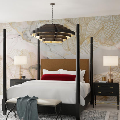 Bailey Chandelier in bedroom.