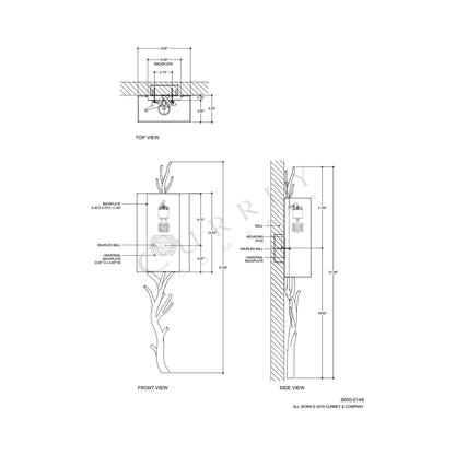 Baneberry Wall Light - line drawing.