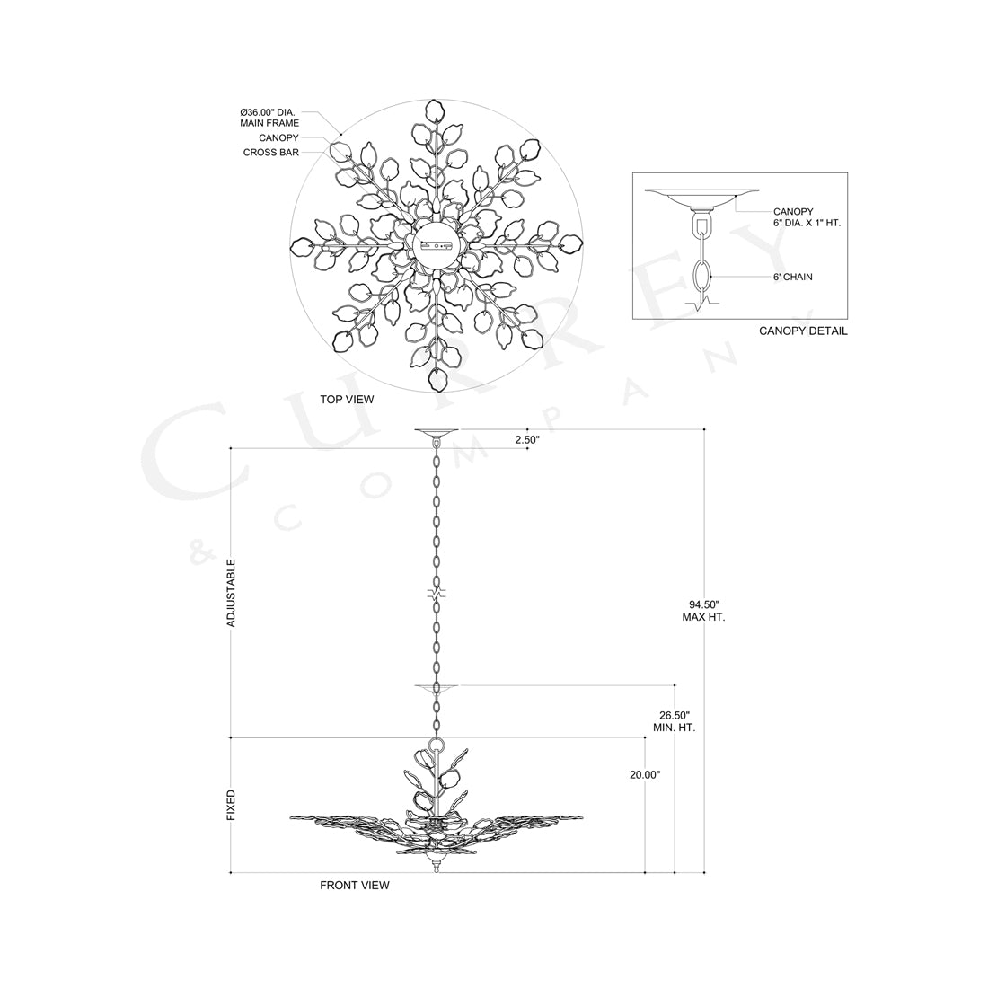 Baobab Chandelier - line drawing.