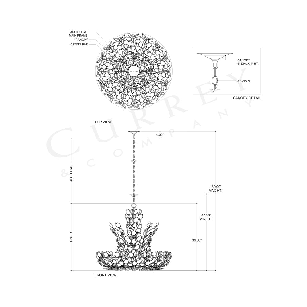 Baobab Chandelier - line drawing.
