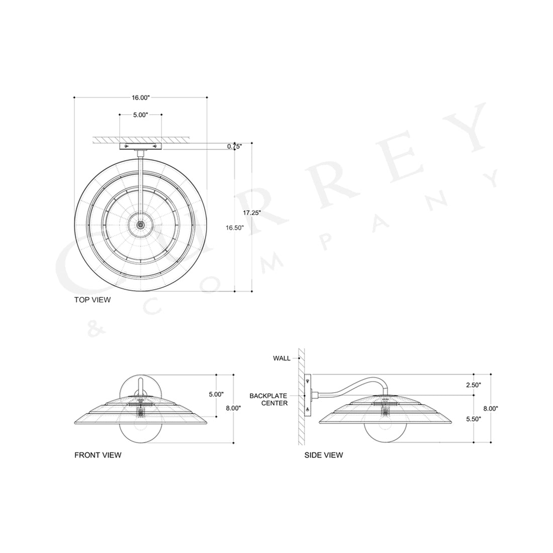 Barbary Outdoor Wall Light - line drawing.