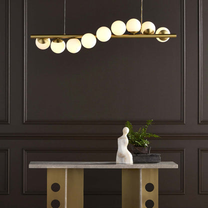 Barcarolle Linear Chandelier in living room.