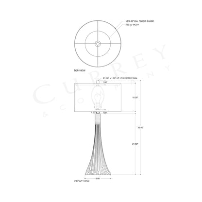 Baroque Table Lamp - line drawing.