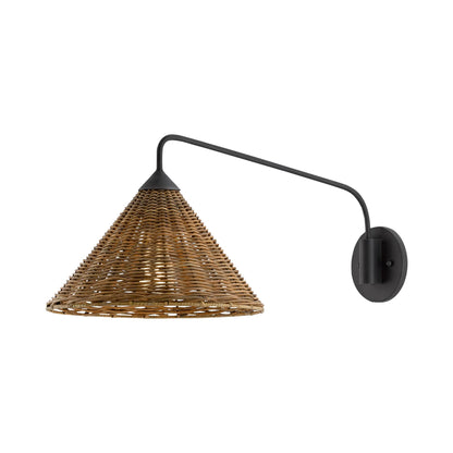 Basket Swing Arm Wall Light in Black.