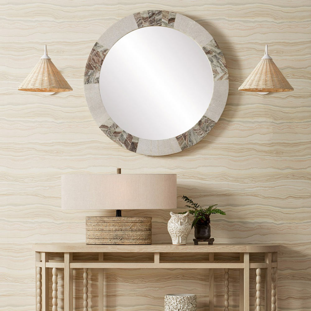 Basket Swing Arm Wall Light in living room.