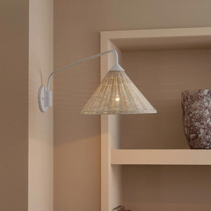 Basket Swing Arm Wall Light in living room.