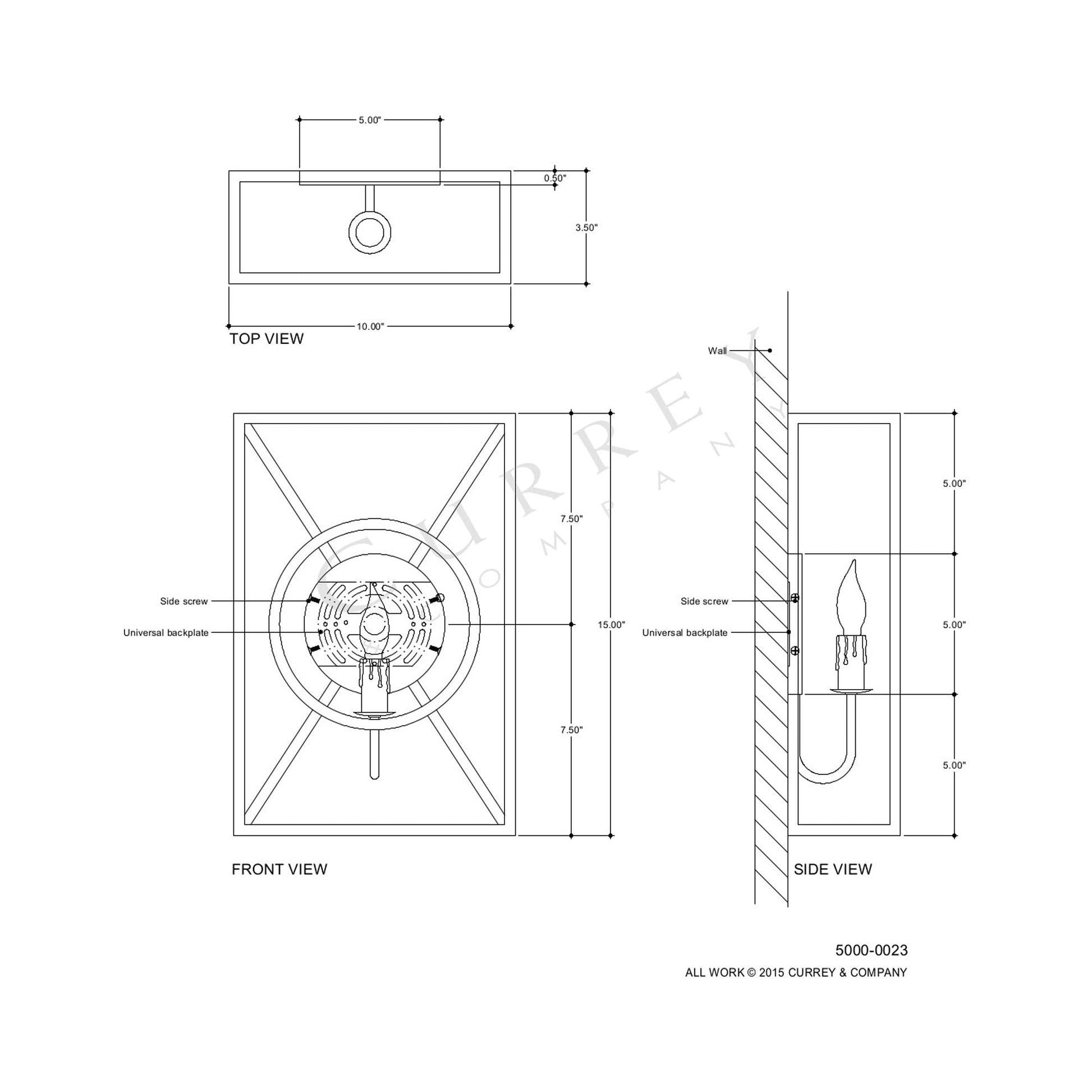 Beckmore Wall Light - line drawing.