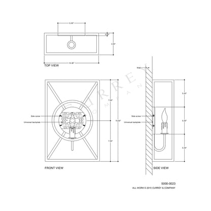 Beckmore Wall Light - line drawing.