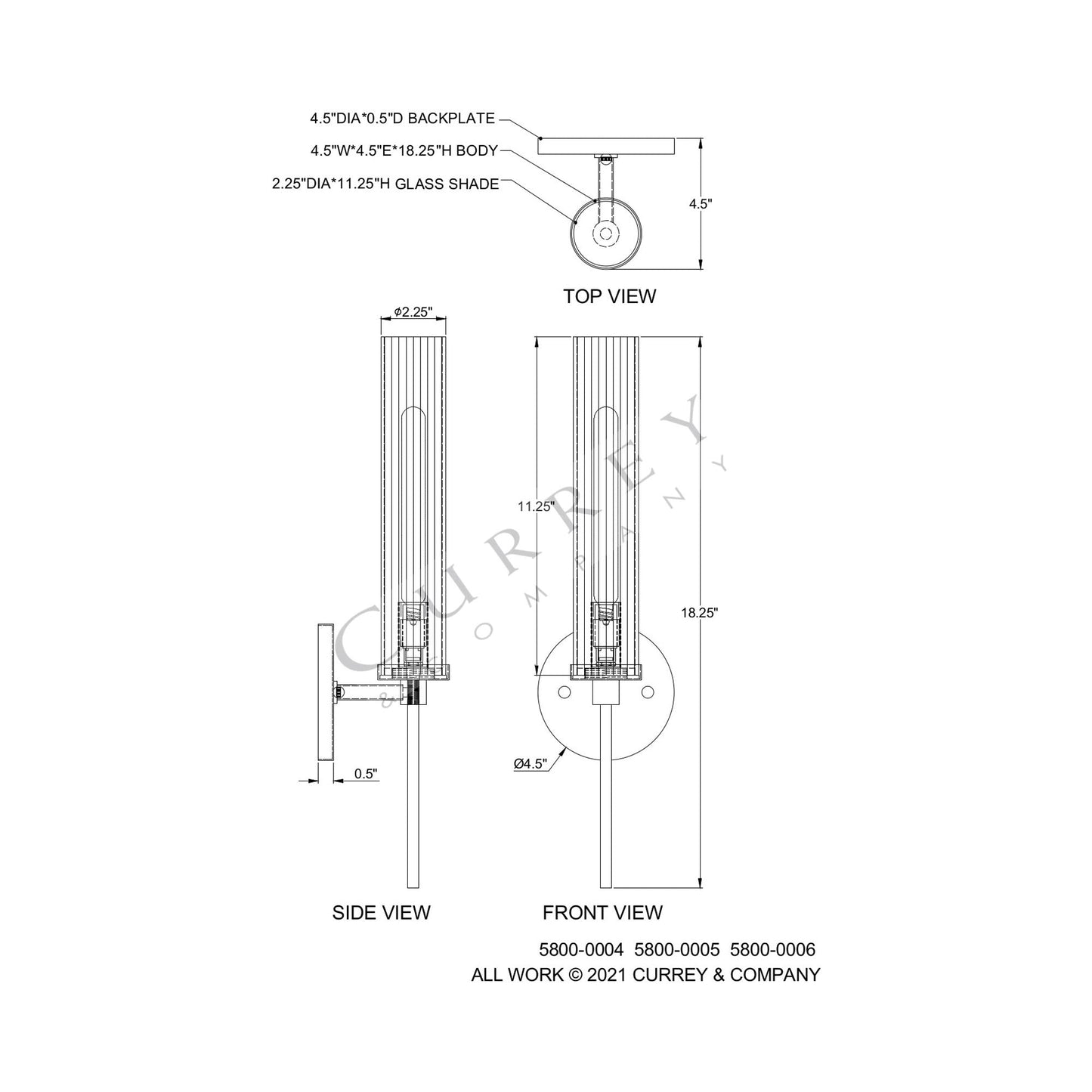 Bellings Wall Light - line drawing.