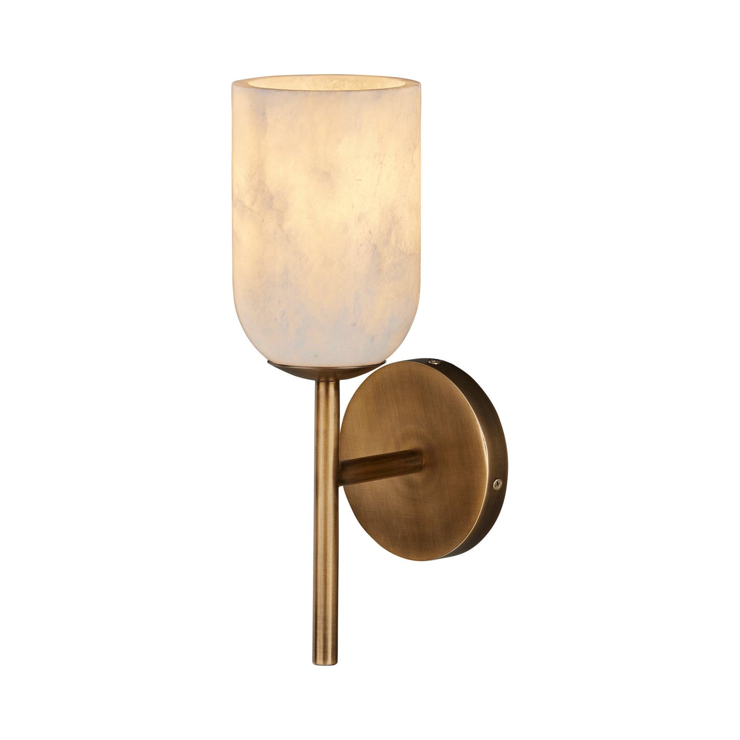 Belmont Wall Light in Antique Brass.