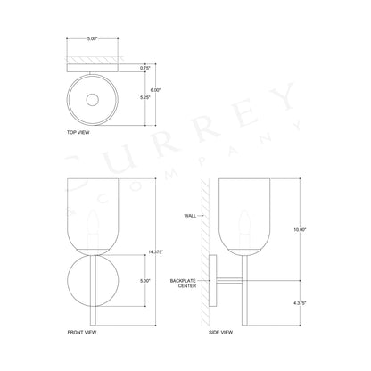 Belmont Wall Light - line drawing.