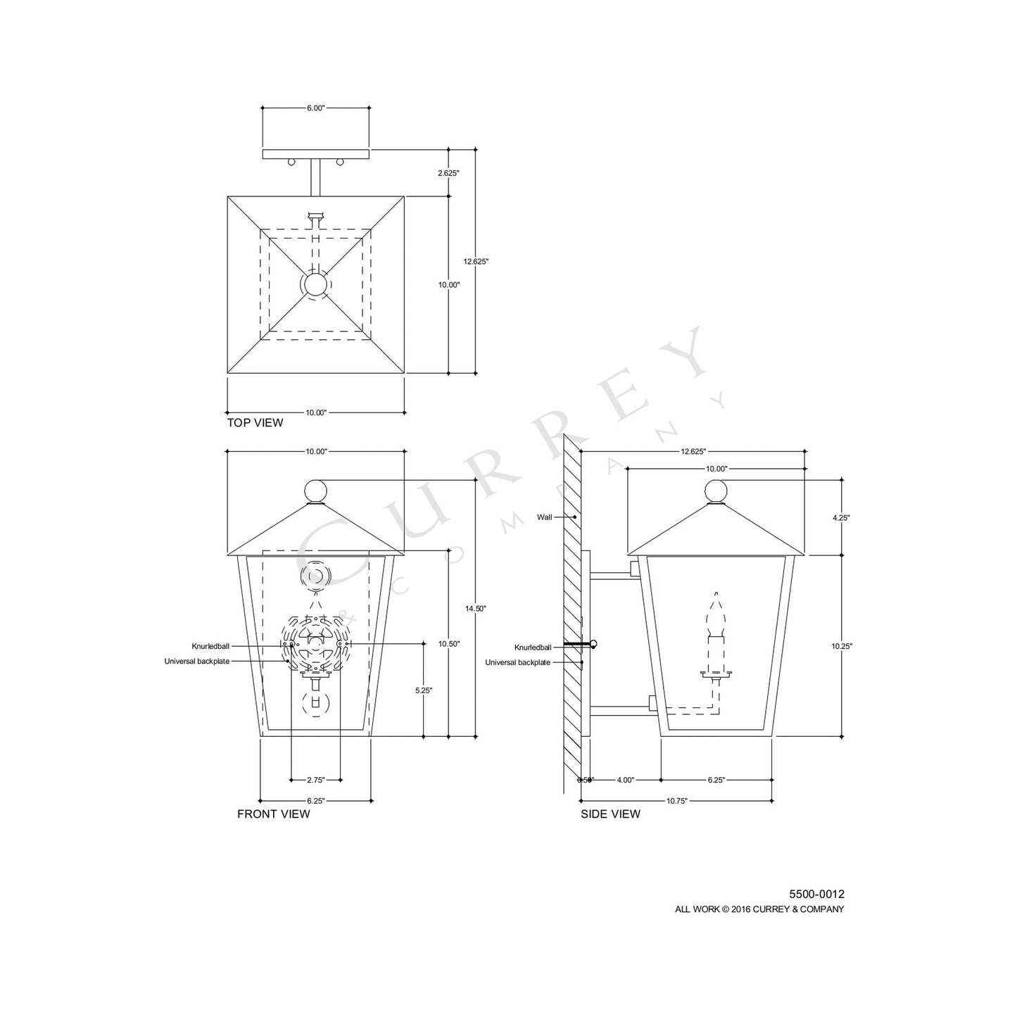 Bening Outdoor Wall Light - line drawing.