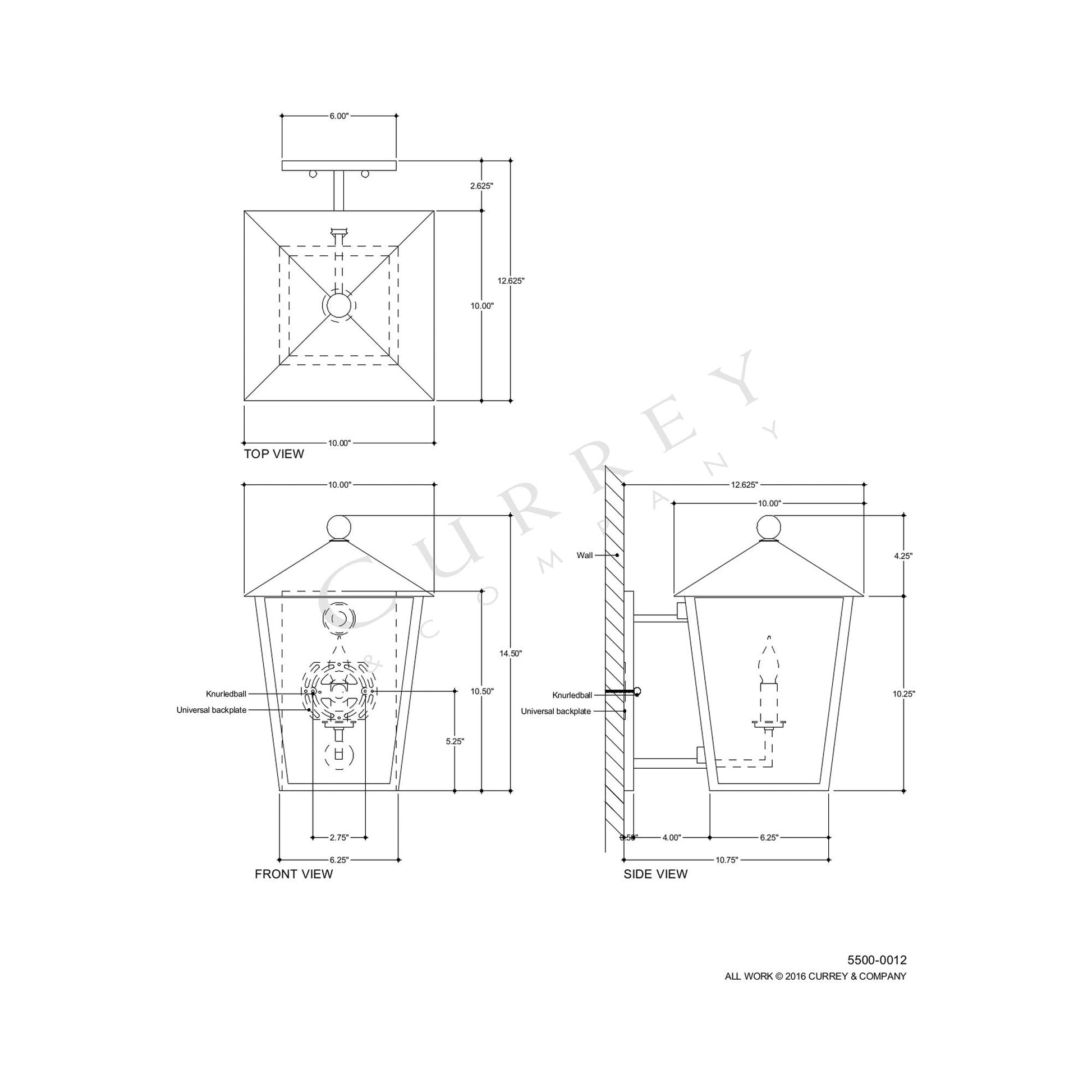 Bening Outdoor Wall Light - line drawing.