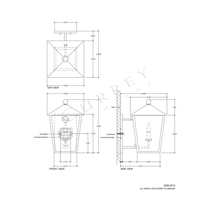 Bening Outdoor Wall Light - line drawing.