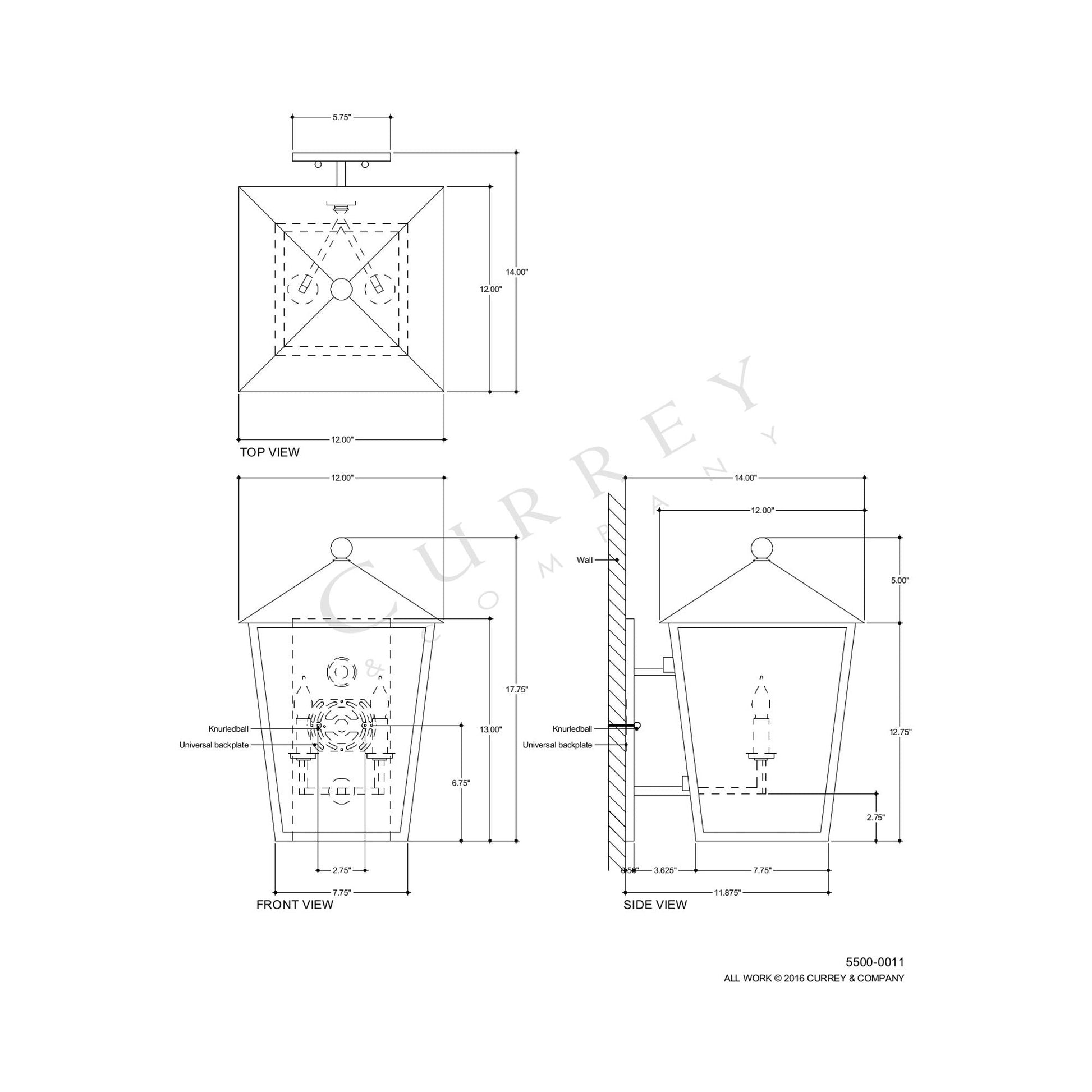 Bening Outdoor Wall Light - line drawing.