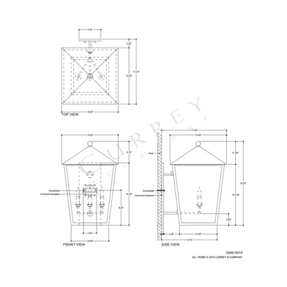 Bening Outdoor Wall Light - line drawing.