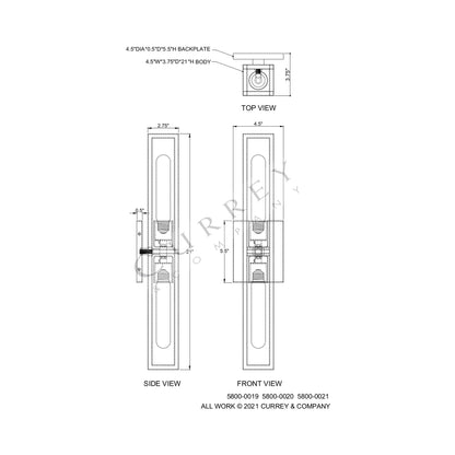 Bergen Wall Light - line drawing.