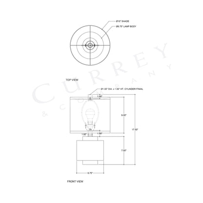 Beryl Table Lamp - line drawing.