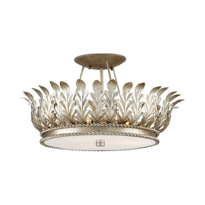 Biddulph Semi Flush Mount Ceiling Light in Silver.