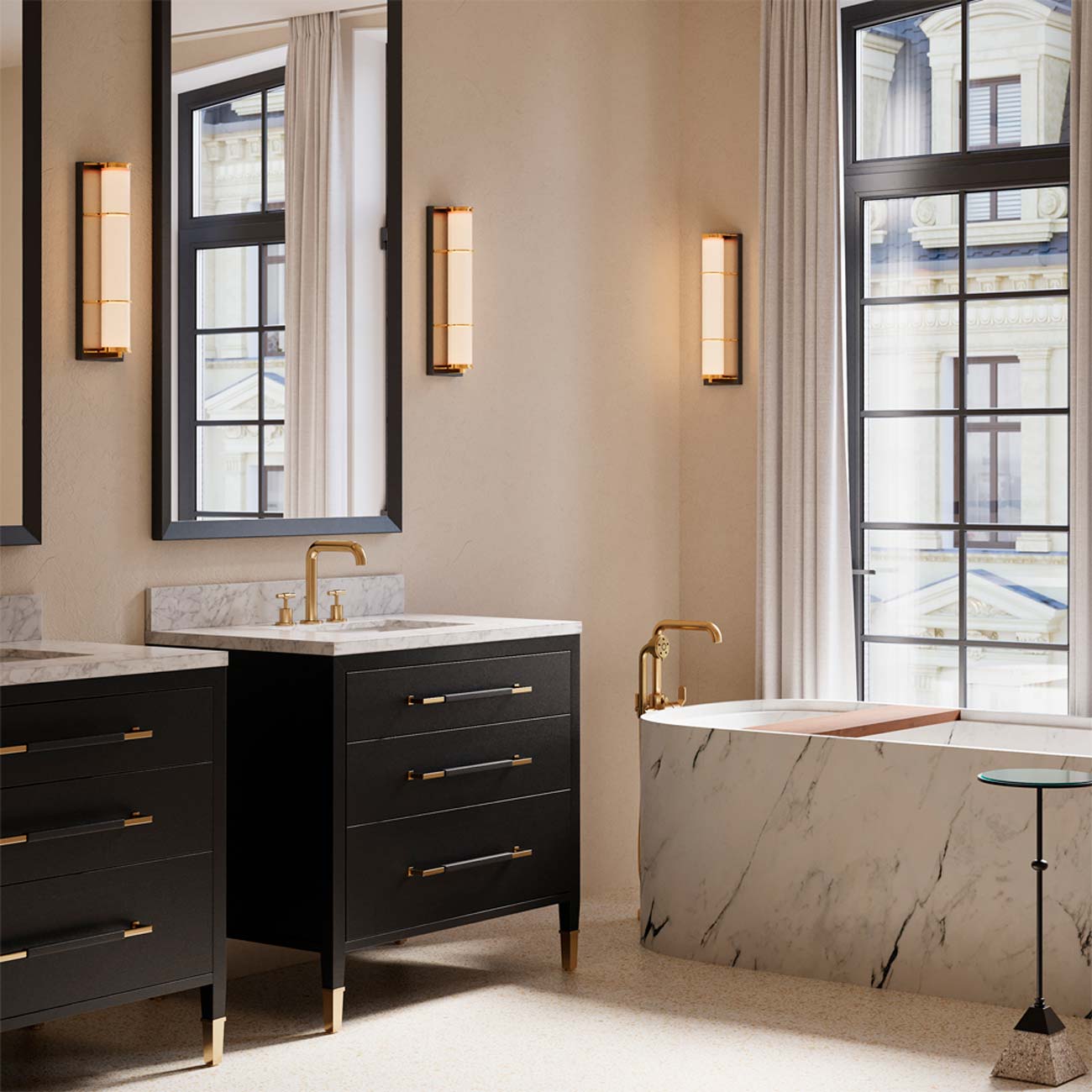 Blaine Bath Wall Light in bathroom.