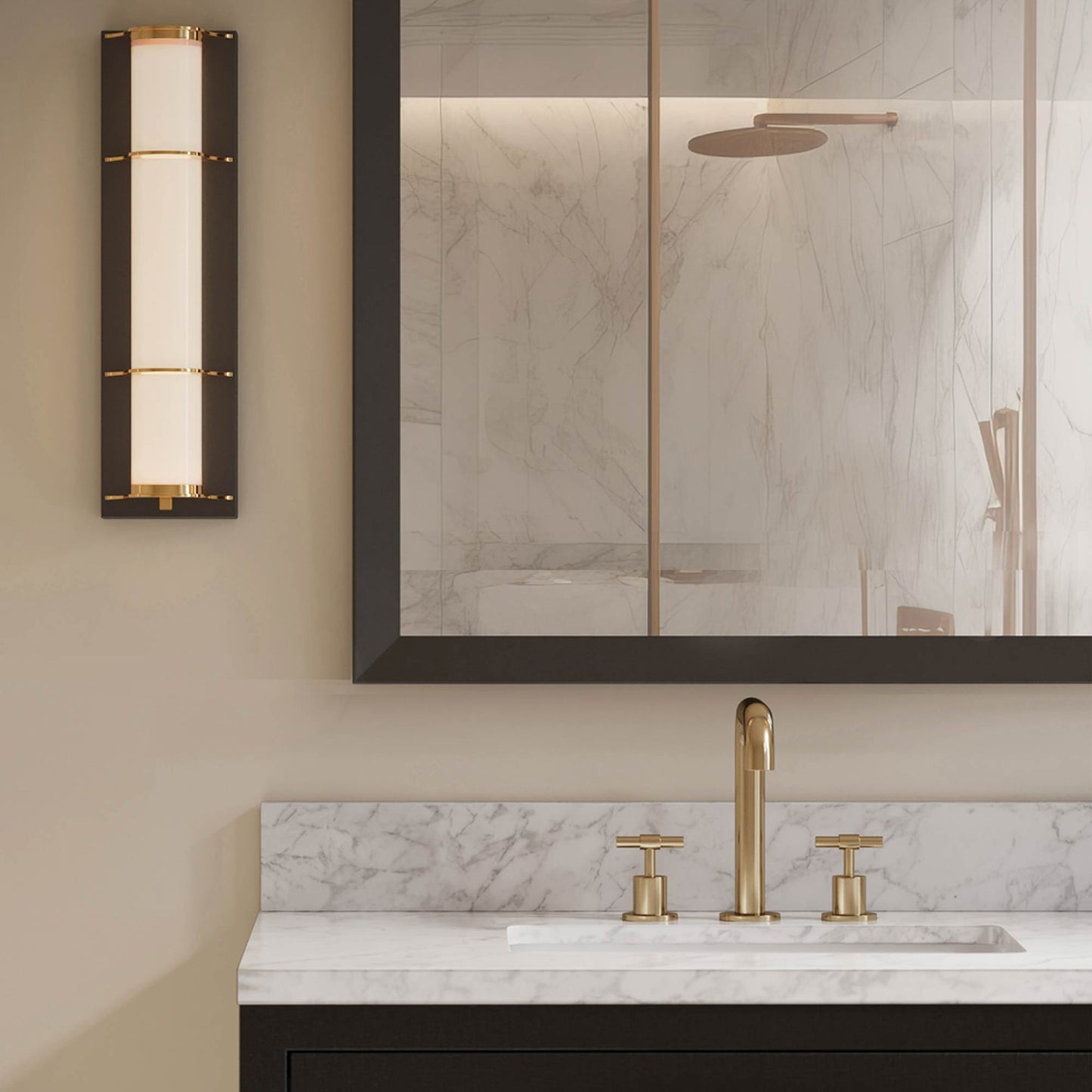 Blaine Bath Wall Light in bathroom.