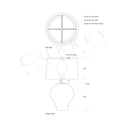 Blarney Table Lamp - line drawing.