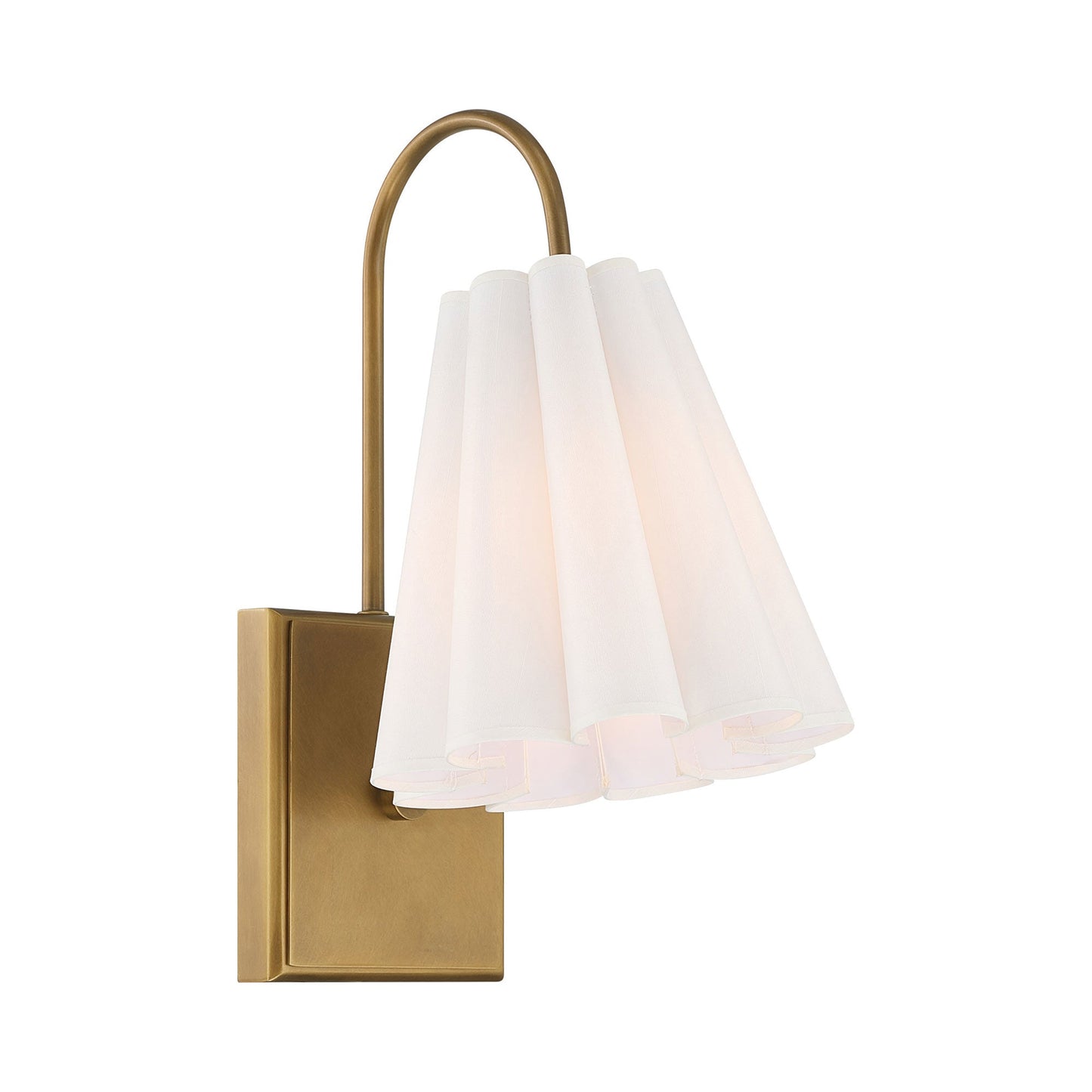 Blithe Wall Light in Off-White/Coffee Brass.