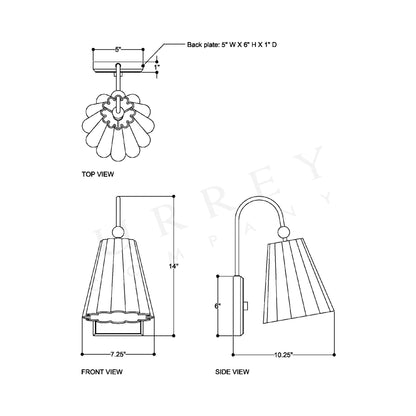 Blithe Wall Light - line drawing.