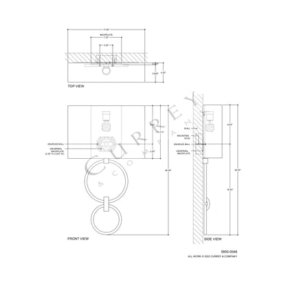 Bolebrook Wall Light - line drawing.