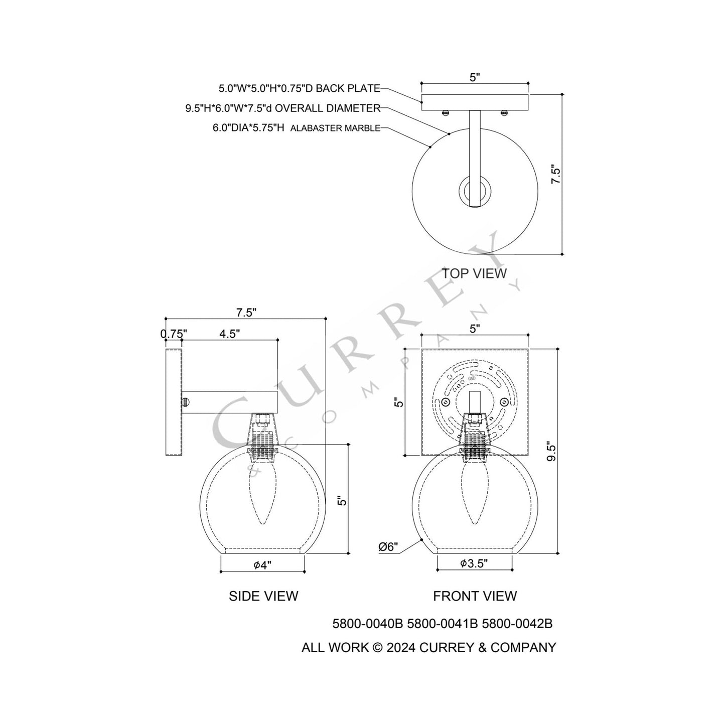 Bombelles Bath Wall Light - line drawing.
