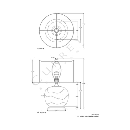 Boreal Table Lamp - line drawing.