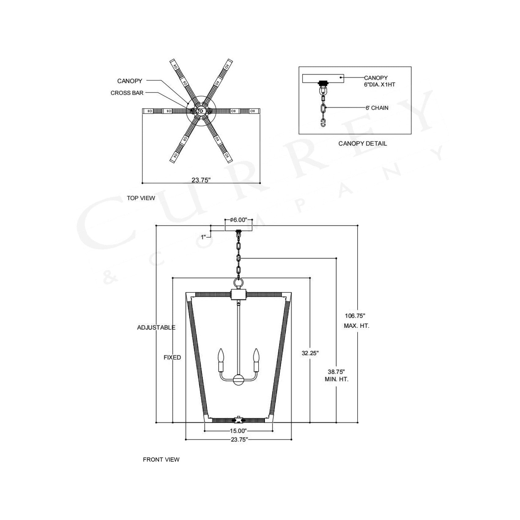 Boyd Chandelier - line drawing.
