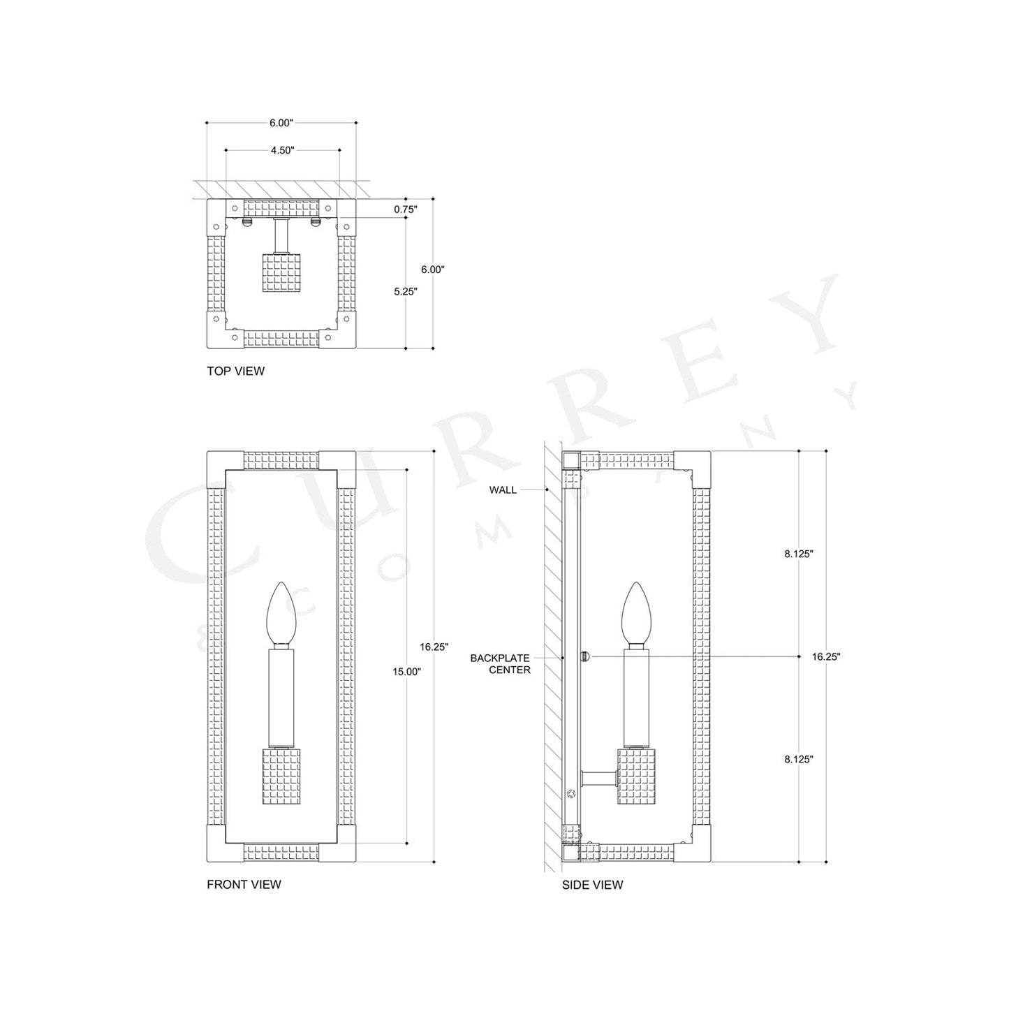 Boyd Wall Light - line drawing.