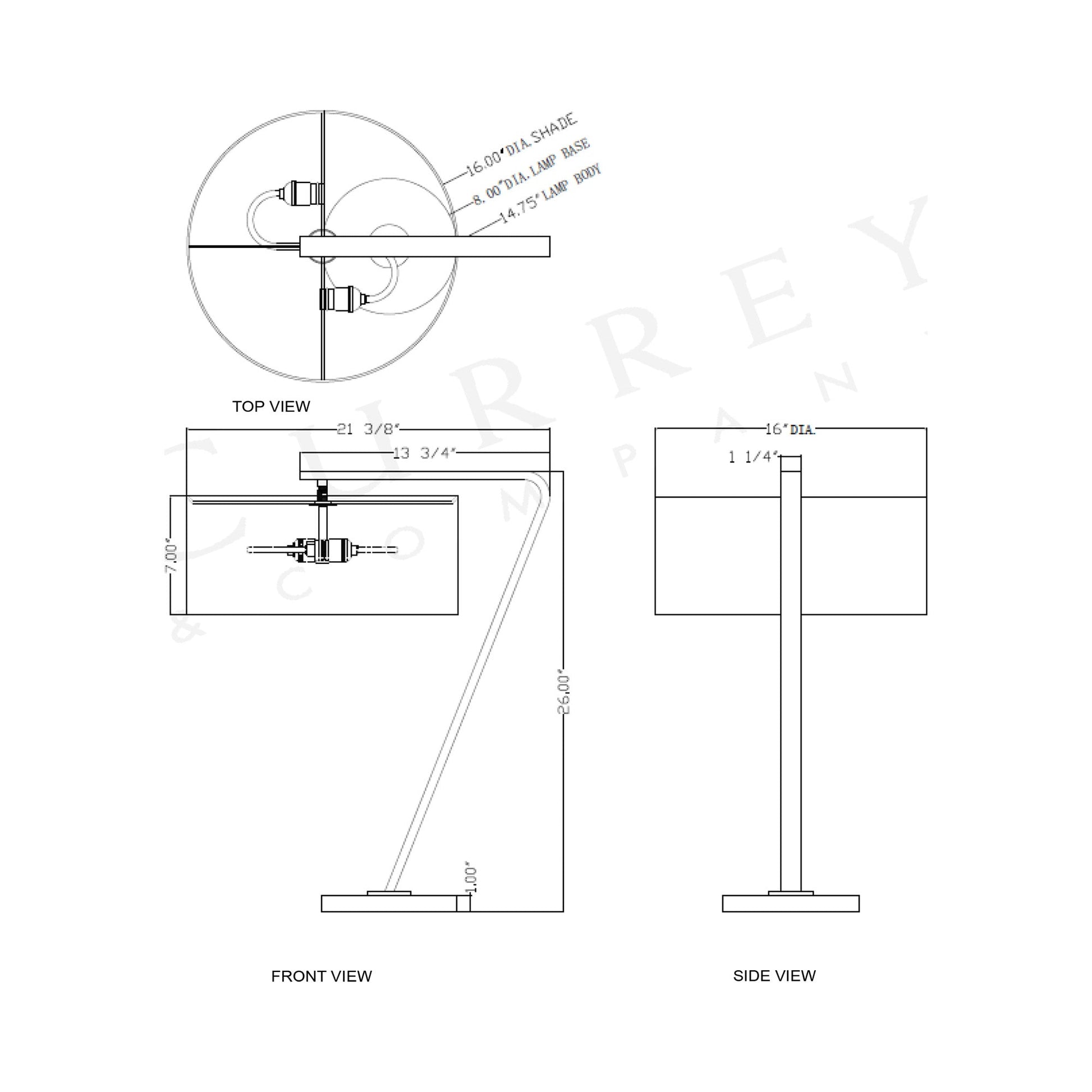 Brachium Table Lamp - line drawing.
