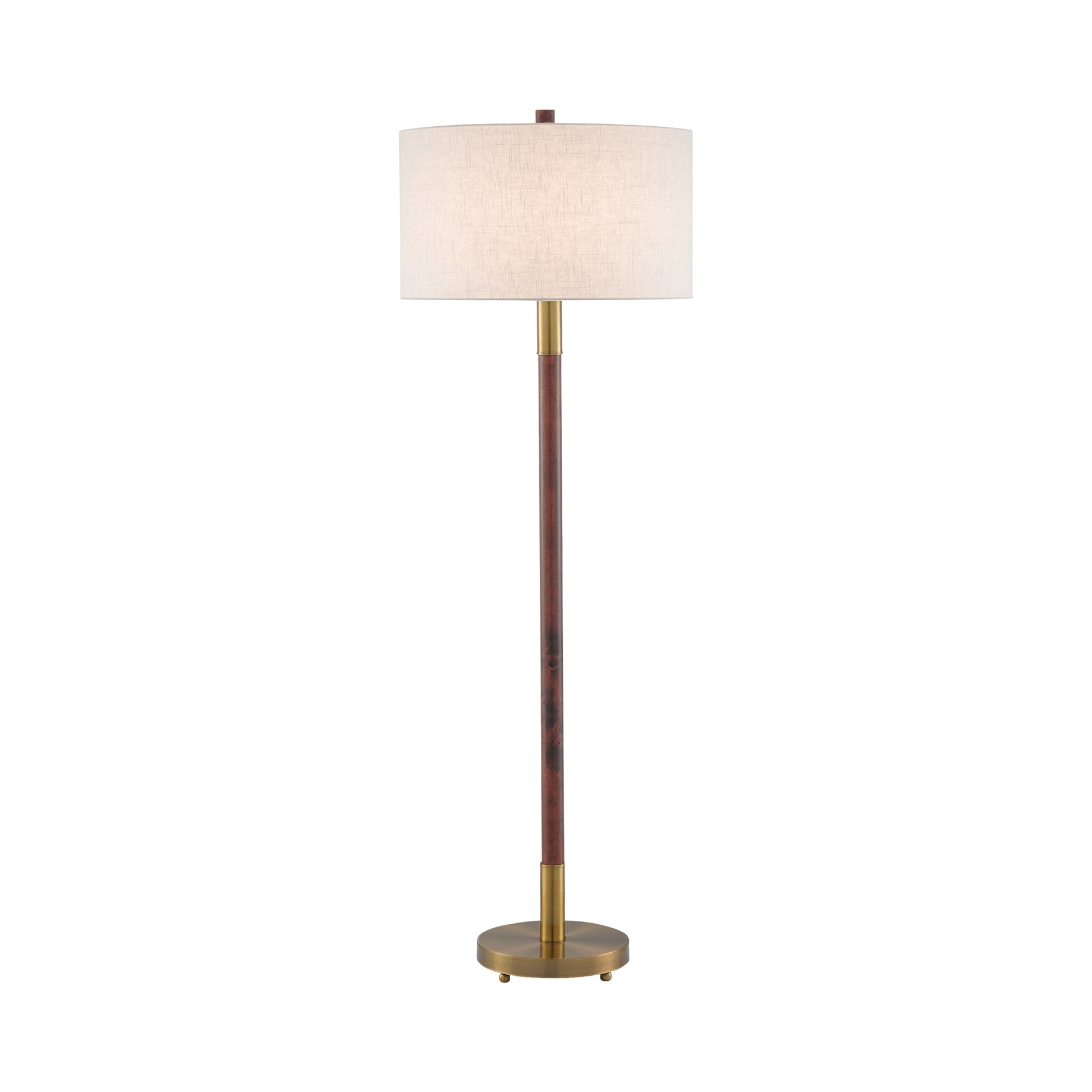 Bravo Floor Lamp in Mahogany/Antique Brass.