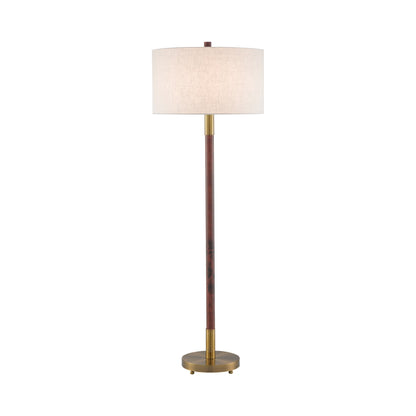 Bravo Floor Lamp in Mahogany/Antique Brass.